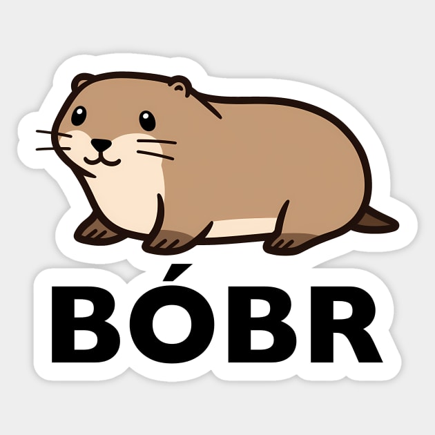 Kawaii Bober - Cute Beaver Sticker by Seraphine